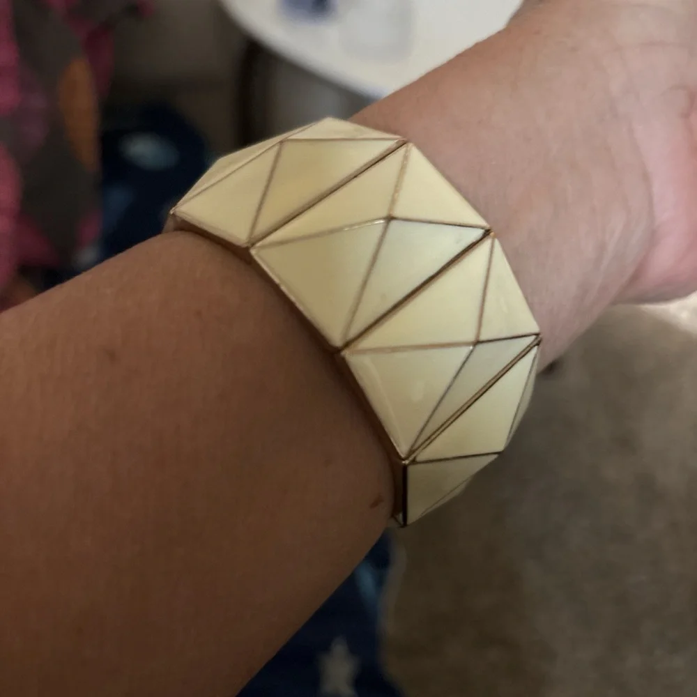 Geometric Cream Wearable Tech Bracelet